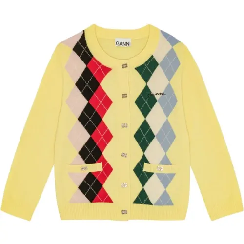 Cardigans, female, , Size: S Silk Nylon Sweater - Ganni - Modalova