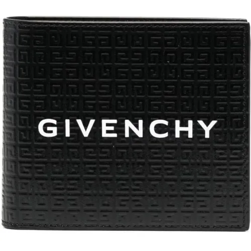 Schwarze Logo-geprägte Lederbrieftasche , Herren, Größe: ONE Size - Givenchy - Modalova