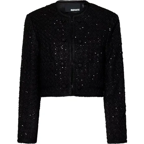 Sequin Bouclé Cropped Jacket , female, Sizes: L, XL, S, M - Rotate Birger Christensen - Modalova