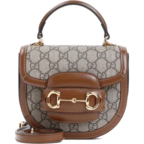 Brauner Zucker Horsebit Top-Griff-Tasche - Gucci - Modalova