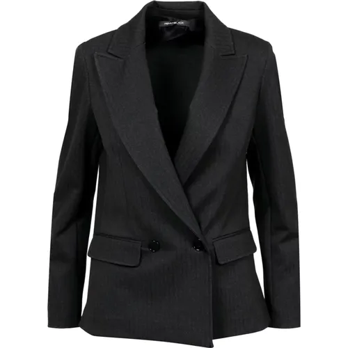 Grauer Jersey-Blazer mit Steppnähten - Pennyblack - Modalova