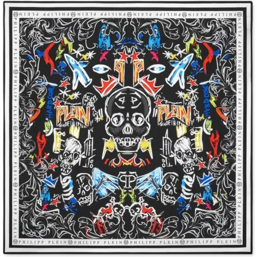 Scarves, female, , Size: ONE SIZE Multicolor All Over Print Scarf - Philipp Plein - Modalova