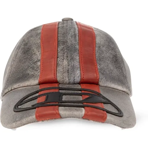 Caps, male, , Size: S Leather Baseball Cap - Diesel - Modalova