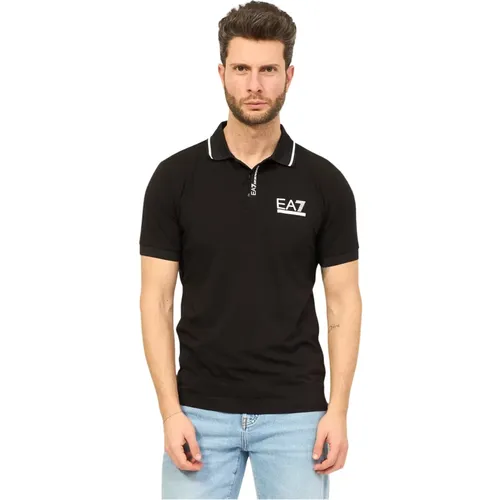 Cotton Polo Shirt with Logo , male, Sizes: 2XL, 3XL - Emporio Armani EA7 - Modalova