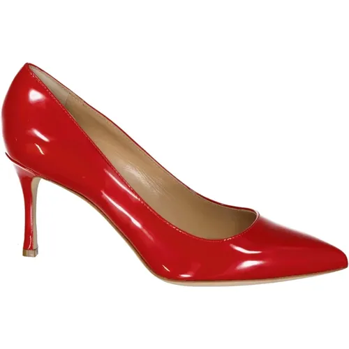 Leather Pumps with Patent Effect , female, Sizes: 8 1/2 UK, 5 UK - Sergio Rossi - Modalova