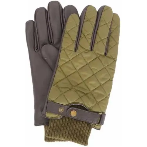 Quilted Leather Gloves Green Brown , unisex, Sizes: S, M - Barbour - Modalova