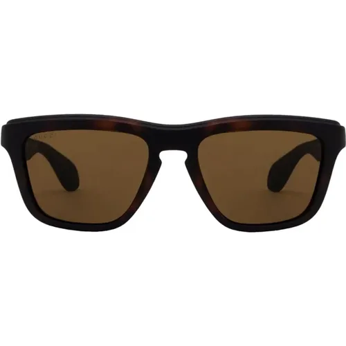 Men's Square Sunglasses Tortoise , male, Sizes: 55 MM - Gucci - Modalova