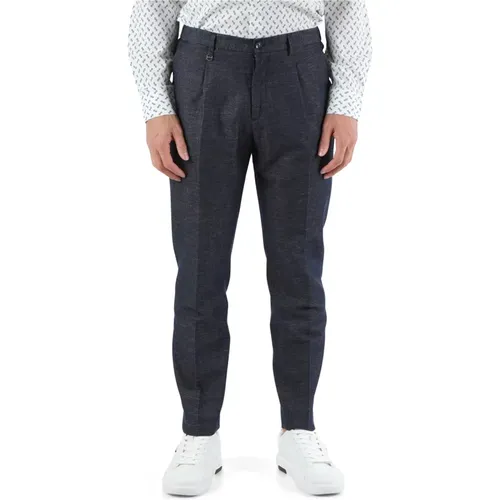 Cotton and linen Gustaf carrot fit pants , male, Sizes: S, M, L - Antony Morato - Modalova