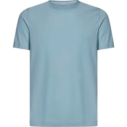 Klare Blaue Gerippte T-Shirts und Polos , Herren, Größe: M - Malo - Modalova