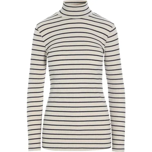 Striped High Neck Blouse Black/Ivory , female, Sizes: M, L, 2XL, XL - Bitte Kai Rand - Modalova