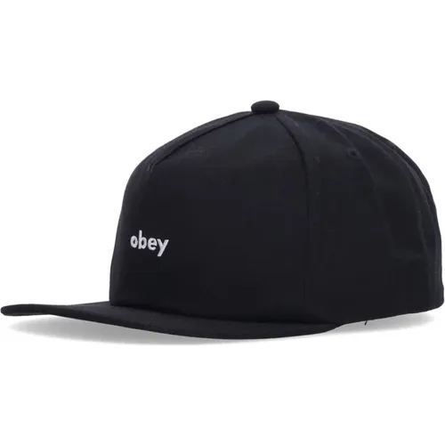 Caps, male, , Size: ONE SIZE Flat Visor Snapback Cap - Obey - Modalova