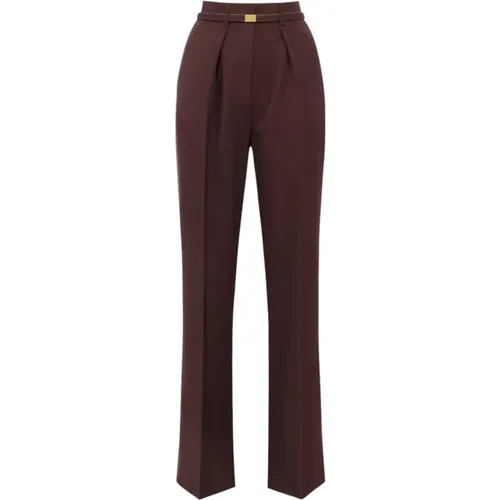 Straight Trousers, female, , Size: XS Belted Pants for Women - Elisabetta Franchi - Modalova