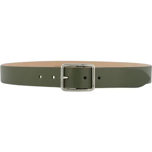 Engraved-Logo Leather Belt , male, Sizes: 105 CM - alexander mcqueen - Modalova