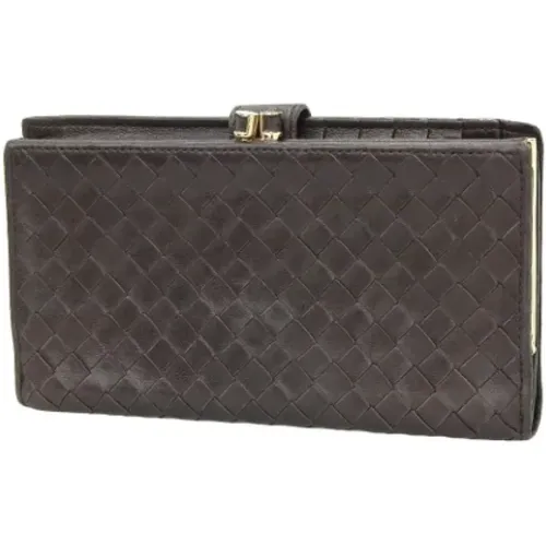 Pre-owned Wallets, female, , Size: ONE SIZE Vintage Intrecciato Leather Wallet - Bottega Veneta Vintage - Modalova