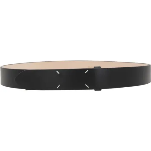 Belts, male, , Size: 100 CM Leather Adjustable Belt with Four Stitches - Maison Margiela - Modalova