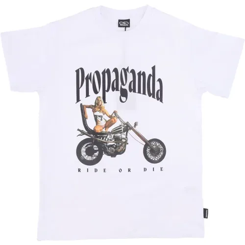 Stylisches Herren Tee Weißes T-Shirt , Herren, Größe: XL - Propaganda - Modalova