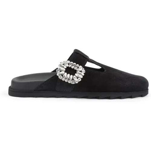 Mules, female, , Size: 6 US Luxury Slippers with Crystals - Roger Vivier - Modalova