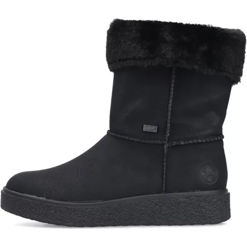 Night Short Boots with Fur Collar , female, Sizes: 9 UK, 4 UK, 5 UK, 6 UK, 7 UK, 8 UK - Rieker - Modalova