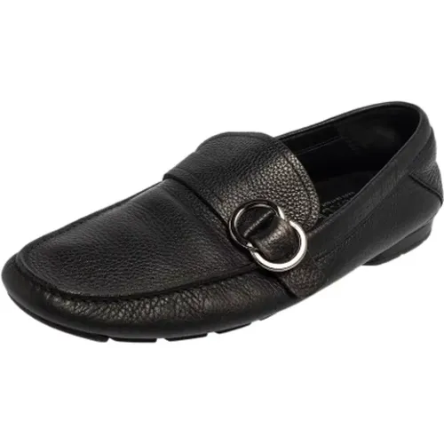 Pre-owned Flats, male, , Size: 10 1/2 US Pre-owned Leather flats - Versace Pre-owned - Modalova