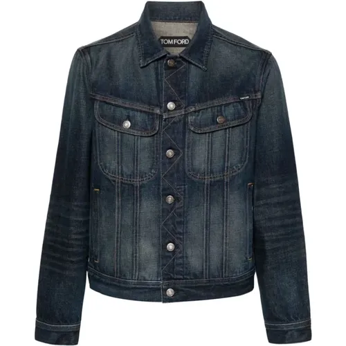 Denim Jacket , male, Sizes: S - Tom Ford - Modalova