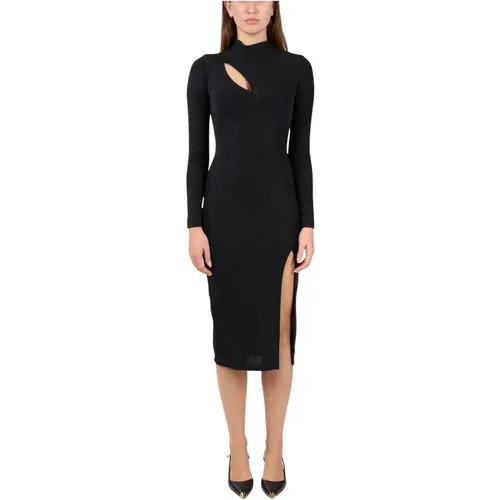 Lurex Jersey Midi Kleid mit Cut-Out , Damen, Größe: S - Just Cavalli - Modalova