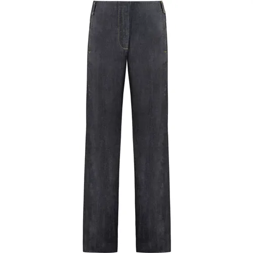 Baumwoll Wide-leg Jeans mit Taschen , Damen, Größe: 2XS - TORY BURCH - Modalova