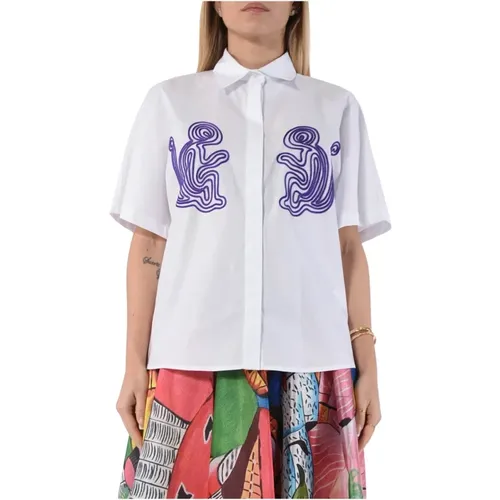 Embroidered Cotton Button-Up Shirt , unisex, Sizes: 2XS, XS, M - Stella Jean - Modalova
