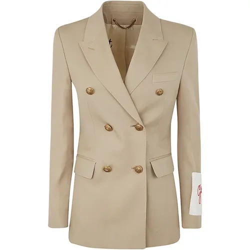 Blazers, female, , Size: XS Golden W`S Double Breasted Blazer Light DRY Wool Gabardine - Golden Goose - Modalova