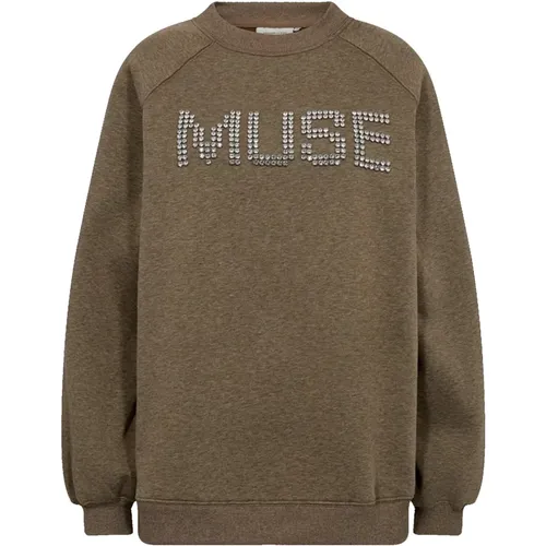 Ida Olive Sweatshirt with Similisten , female, Sizes: S, XL, XS, L, M - Copenhagen Muse - Modalova