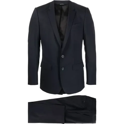 Single Breasted Suits, male, , Size: L Two-Piece Wool Dress - Dolce & Gabbana - Modalova