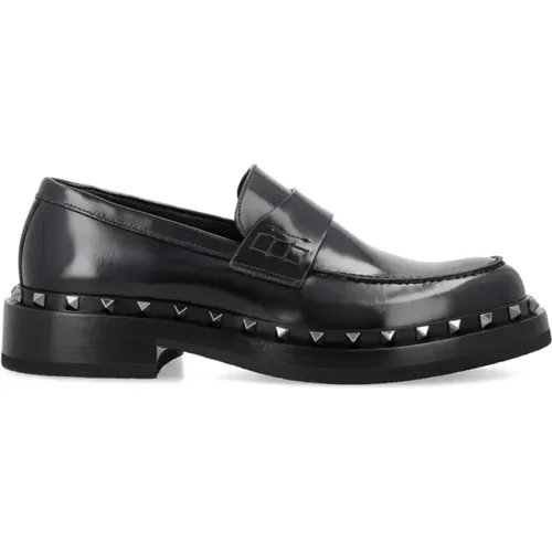 Loafers, male, , Size: 10 1/2 US Rockstud M-Way Loafers - Valentino Garavani - Modalova