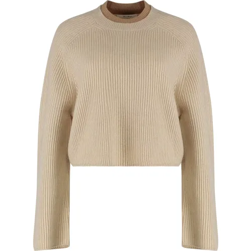 Round-neck Knitwear, female, , Size: M Crop Top - Max Mara - Modalova