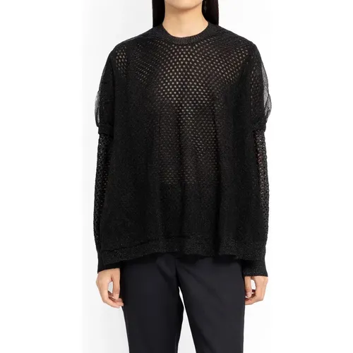 Schwarzer Lagenstrickpullover , Damen, Größe: S - Noir Kei Ninomiya - Modalova