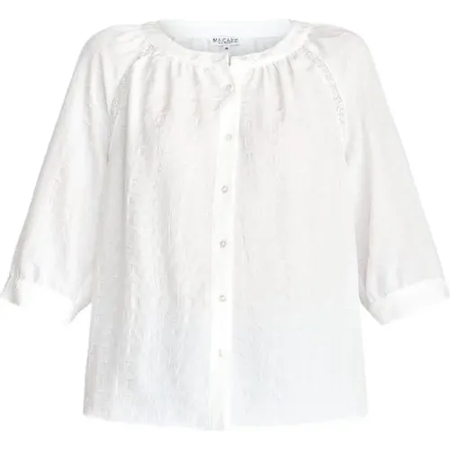 Weiße Bluse Jioli mit Spitzen-Details , Damen, Größe: 3XL - Maicazz - Modalova