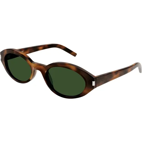 Havana/Green Sunglasses SL 567 , female, Sizes: 51 MM - Saint Laurent - Modalova