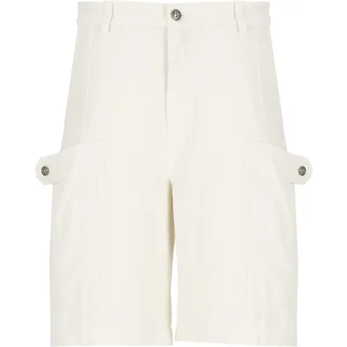 Weiße Shorts mit Gürtelschlaufen - Palm Angels - Modalova