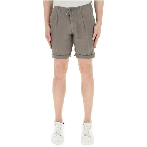 Leinen Casual Bermuda Shorts , Herren, Größe: L - 40Weft - Modalova