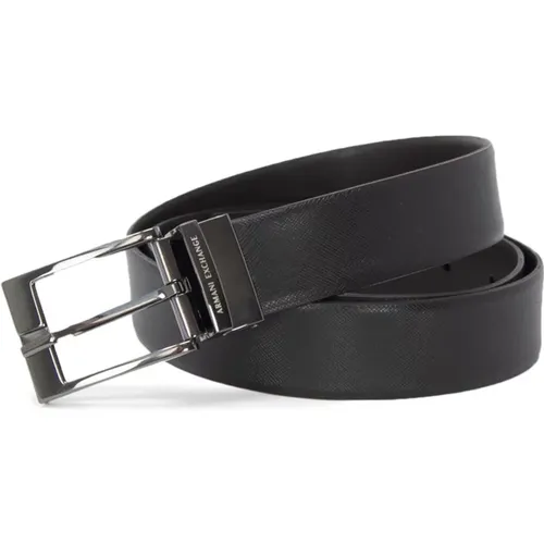 Belts, male, , Size: ONE SIZE Sleek Leather Belt Collection - Armani Exchange - Modalova