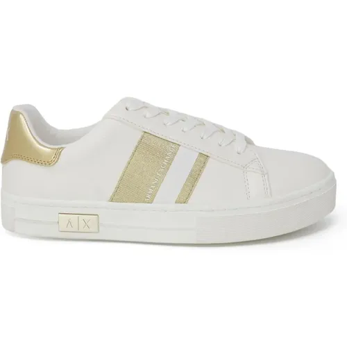 Sneakers, female, , Size: 9 US Gold Plain Sneakers for Women - Armani Exchange - Modalova