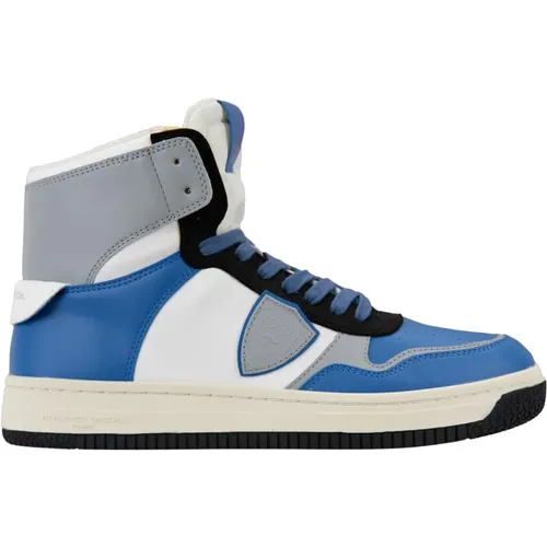 Sneakers, male, , Size: 9 US Men's High Top Lace-up Sneakers - Philippe Model - Modalova