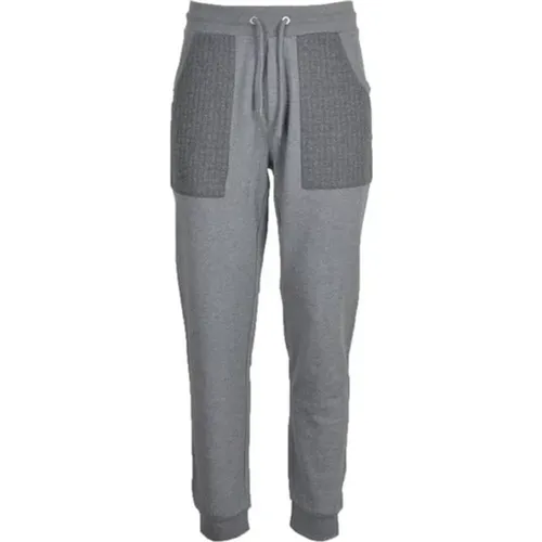 Sweatpants, male, , Size: M Stylish Grey Sweatpants with Waffle Patch - Bikkembergs - Modalova