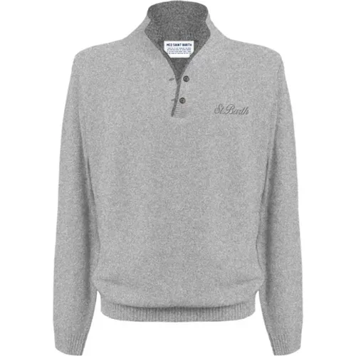 Turtlenecks, male, , Size: L Grey Sweaters for Men - MC2 Saint Barth - Modalova