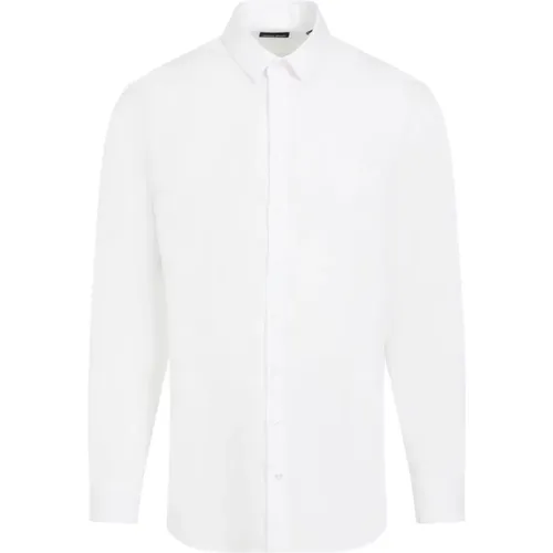 Weißes Leinenhemd Klassischer Stil , Herren, Größe: L - Giorgio Armani - Modalova