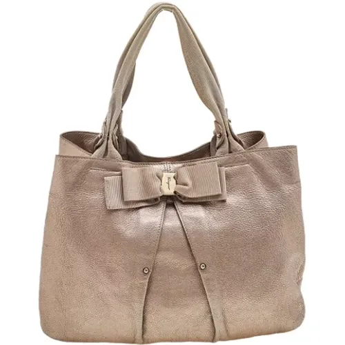 Pre-owned Tote Bags, female, , Size: ONE SIZE Pre-owned Leather totes - Salvatore Ferragamo Pre-owned - Modalova