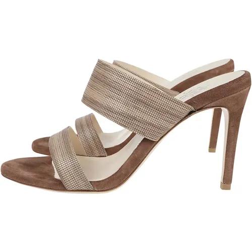 Wood Effect Double Strap Sandal , female, Sizes: 3 UK, 7 UK, 6 UK - Eleventy - Modalova