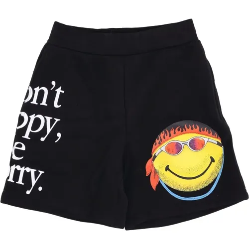 Smiley Logo Sweatshorts Schwarz , Herren, Größe: L - MARKET - Modalova