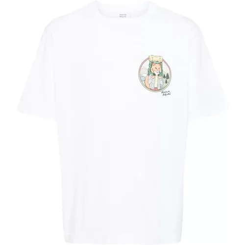 Fox Oversize Tee-Shirt , male, Sizes: S, M, L - Maison Kitsuné - Modalova