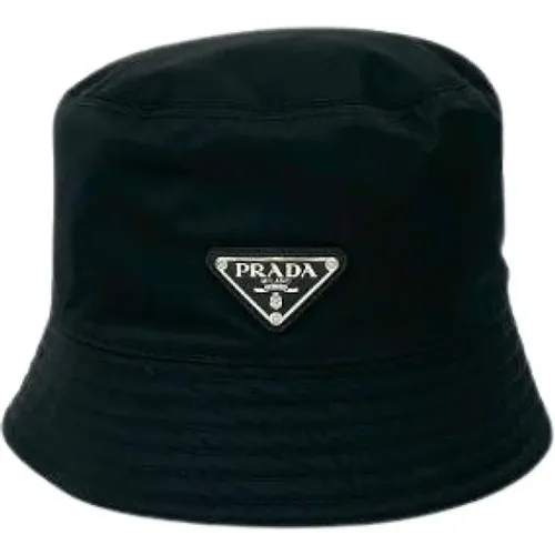 Pre-owned Accessories, male, , Size: ONE SIZE Pre-owned Re-Nylon Nylon Bucket Hat - Prada Vintage - Modalova