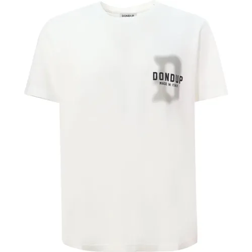 Weißes Crew-neck T-Shirt mit Logo , Herren, Größe: 2XL - Dondup - Modalova
