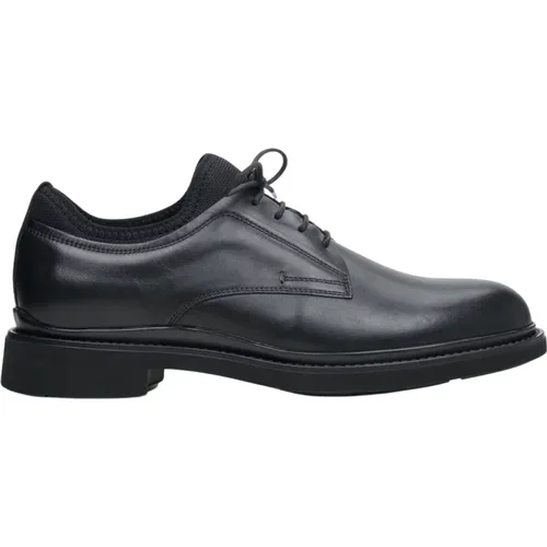 Herren Schwarze Schnürschuhe aus Echtem Leder Er00113789 - Estro - Modalova